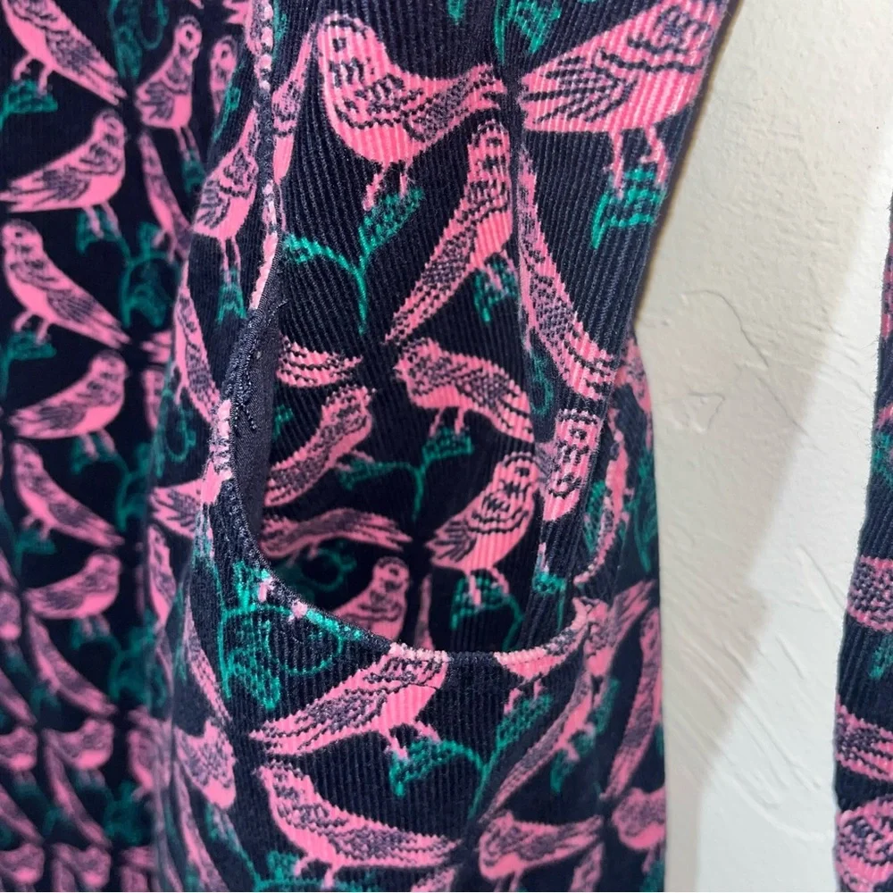 Boden Pink Lovebird Print Corduroy Sheath Dress Size 6 Small - Picture 10 of 15